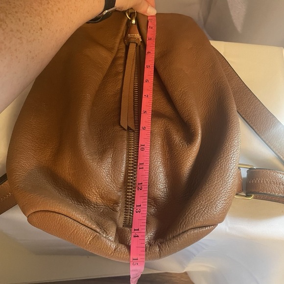 Aimee Kestenberg Tamitha Full Size Pebbled Leather Backpack Purse Carmel Brown - Picture 16 of 16